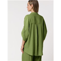 Блузка с цельнокроеным рукавом  изо льна с вискозой