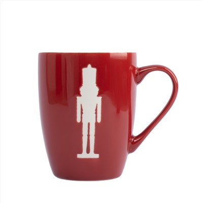 Кружка, 380 мл, 2 шт, фарфор N, зеленая/бордовая, Елка/Щелкунчик, New year