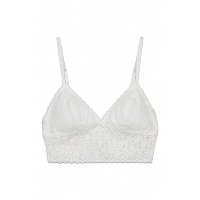 Sujetador bralette triangular encaje blanco