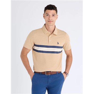ENGINEERED PRINTED STRIPE JERSEY POLO SHIRT