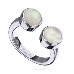 Кольцо Амфитрита (перламутр 6мм; покрытие родий), Есть комплект
