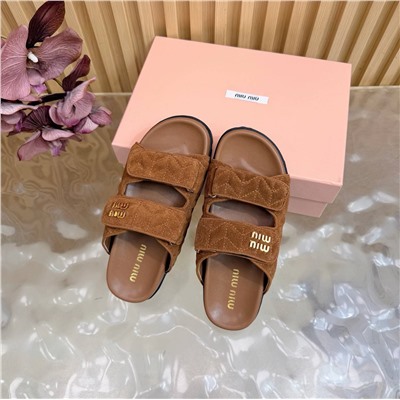 Женские замшевые шлепки  МИ* МИ*У