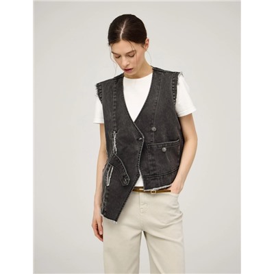 Серый жилет "Гранж"