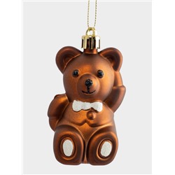 Игрушка елочная, 4х8 см, пластик, коричневая, Мишка, New year