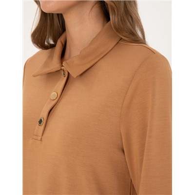 Camel Regular Fit Modal Kumaş Örme Elbise