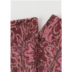 Kurze Socken mit barockem Print und Glitzergarn