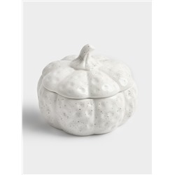 Емкость для хранения, 18х16 см, 1,3 л, керамика D, белая, в крапинку, Тыква, Light pumpkin