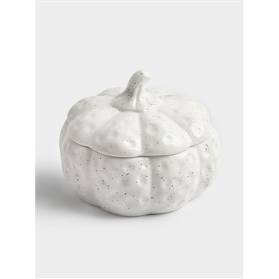 Емкость для хранения, 18х16 см, 1,3 л, керамика D, белая, в крапинку, Тыква, Light pumpkin