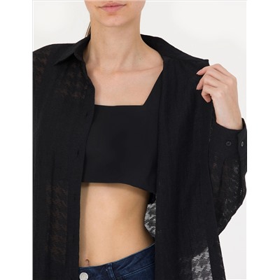 Siyah Comfort Fit Uzun Kollu Gömlek