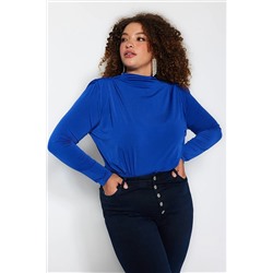 Trendyol Curve Saks Kolları Vatkalı Örme Bluz TBBAW24CS00001