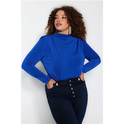Trendyol Curve Saks Kolları Vatkalı Örme Bluz TBBAW24CS00001