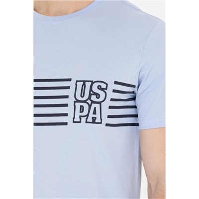 Erkek Mavi Bisiklet Yaka Tişört