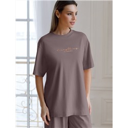 Футболка оверсайз с принтом из премиального 100% хлопка