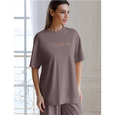 Футболка оверсайз с принтом из премиального 100% хлопка