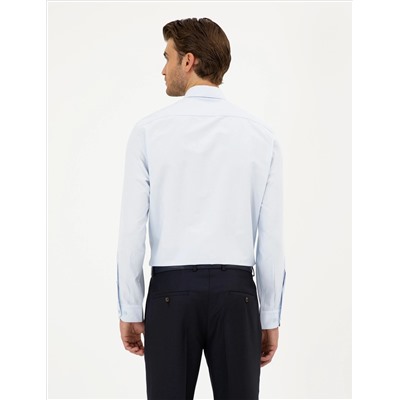 Açık Mavi Regular Fit Uzun Kollu Basic Gömlek