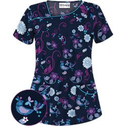 UA Song Bird Navy Scrub Top