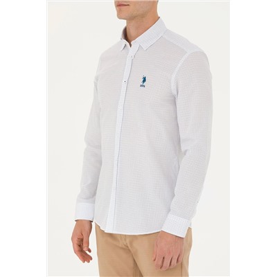 Erkek Saks Uzun Kollu Gömlek