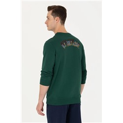 Erkek Yeşil Bisiklet Yaka Sweatshirt