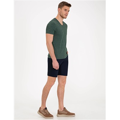 Lacivert Standart Fit Bermuda Şort