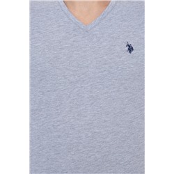 Erkek Gri Melanj Basic V Yaka Tişört