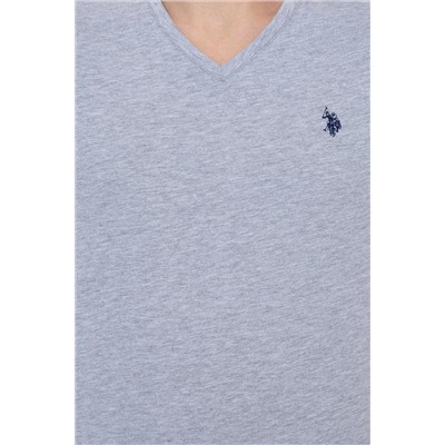 Erkek Gri Melanj Basic V Yaka Tişört