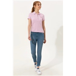 Kadın Manolya Basic Polo Yaka Tişört