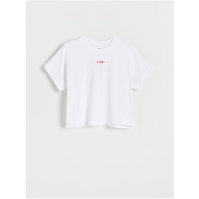 T-Shirt im Kimono-Stil mit Stickerei