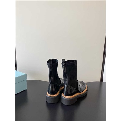 Женские ботинки на толстой подошве с эластичным верхом   ПРАД*А