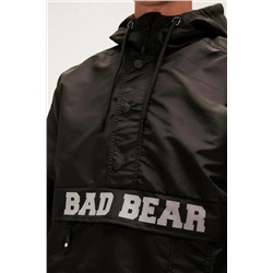 Bad Bear Hurricane Windbreaker Siyah Kanguru Cep Erkek Rüzgarlık