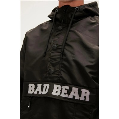 Bad Bear Hurricane Windbreaker Siyah Kanguru Cep Erkek Rüzgarlık