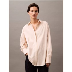 Stretch Poplin Relaxed Fit Button-Down Shirt