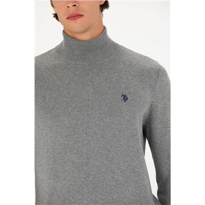 Erkek Gri Melanj Basic Kazak