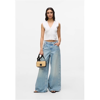 Karl Lagerfeld Jeans LOW-RISE WIDE-LEG PANEL - Pernera ancha - washed light blue