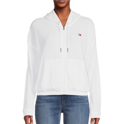 Tommy Hilfiger Waffle Front Zip Hoodie