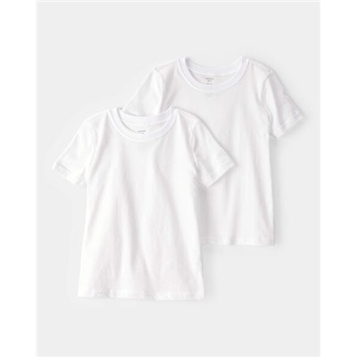 Boys 2-Pack Cotton Undershirts - White