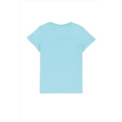 Erkek Çocuk Turkuaz Bisiklet Yaka Tişört