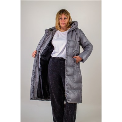 Зимняя удлиненная куртка с капюшоном арт. 221
