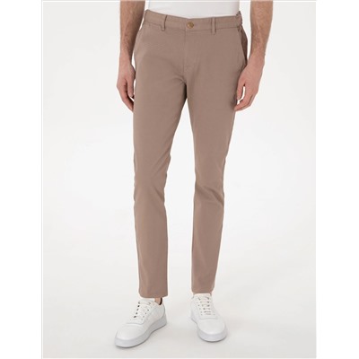 Vizon Slim Fit Beli Lastikli Kanvas Pantolon