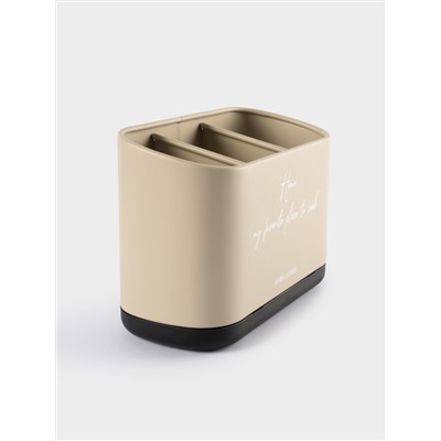 Подставка для кухонных принадлежностей, 19х13 см, 3 отд, металл/пластик, бежевая, Retro