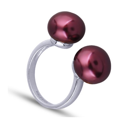 Кольцо (Майорка 12мм лиловый; покрытие родий), Есть комплект