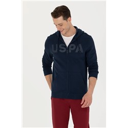 Erkek Lacivert Kapüşonlu Örme Hırka