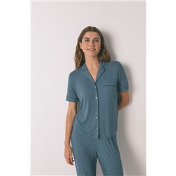 Pijama camisero Capri viscosa verde