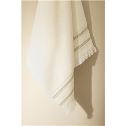 Clarna %100 Pamuk Banyo Havlusu - Beyaz/Yeşil