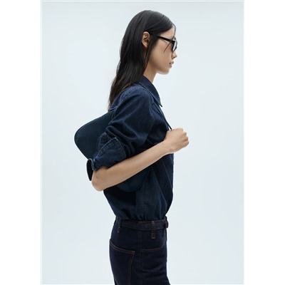 Jeans wideleg rinse wash cinturón