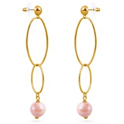 Серьги (Майорка 12мм нежный персик; покрытие золото), Есть комплект