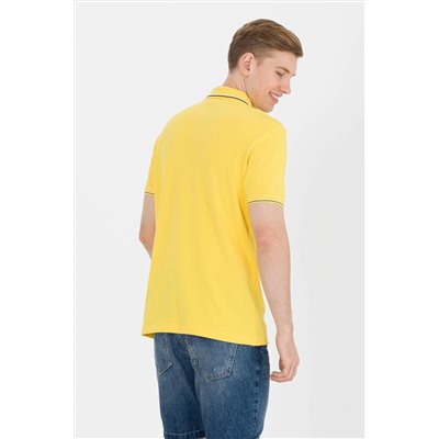 Erkek Koyu Sarı Basic Polo Yaka Tişört