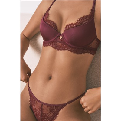 Sujetador GORGEOUS push-up encaje vino