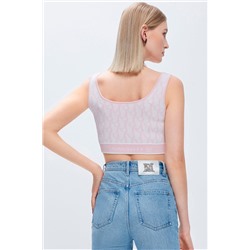 Crop top Rosa y blanco