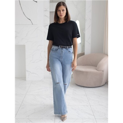 Свободная футболка из премиального хлопка с эластаном