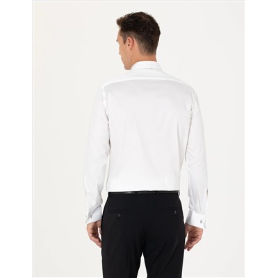 Beyaz Slim Fit Uzun Kollu Basic Gömlek